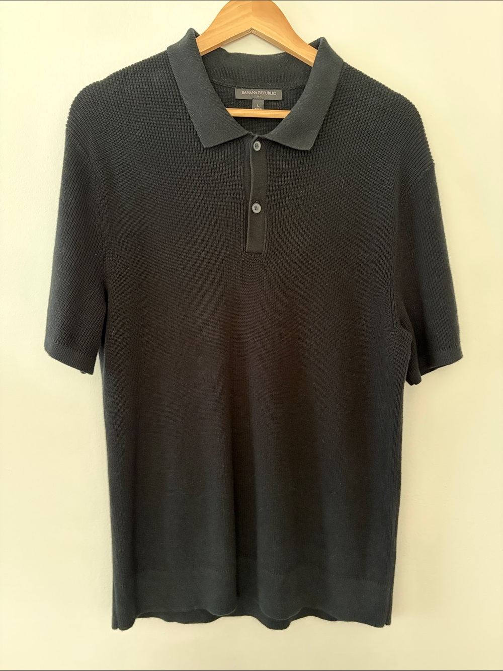 Banana Republic Factory 100% Cotton Black Sweater Polo
